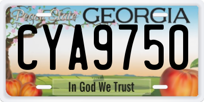GA license plate CYA9750