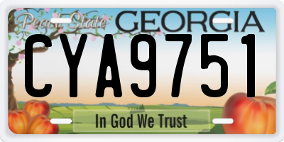 GA license plate CYA9751