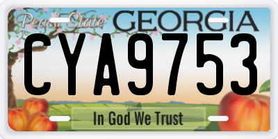 GA license plate CYA9753