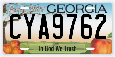 GA license plate CYA9762