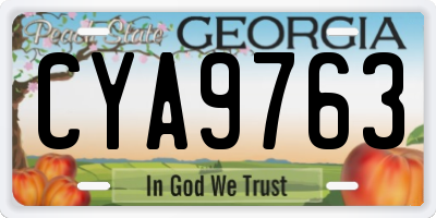 GA license plate CYA9763