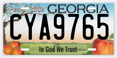 GA license plate CYA9765