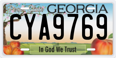 GA license plate CYA9769