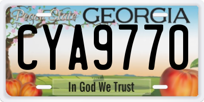 GA license plate CYA9770