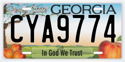 GA license plate CYA9774