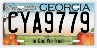 GA license plate CYA9779