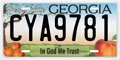 GA license plate CYA9781