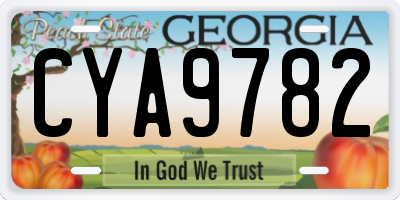GA license plate CYA9782