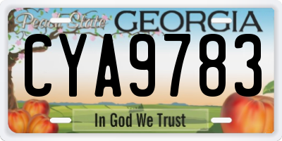 GA license plate CYA9783