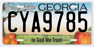 GA license plate CYA9785
