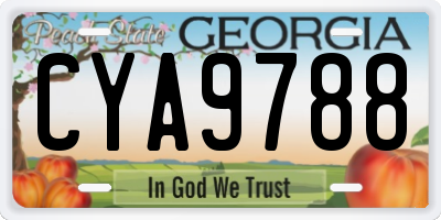 GA license plate CYA9788