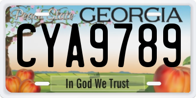 GA license plate CYA9789
