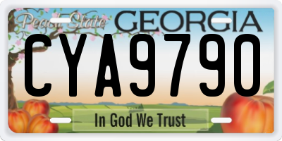 GA license plate CYA9790