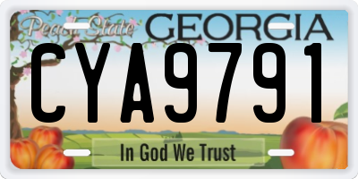 GA license plate CYA9791
