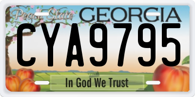 GA license plate CYA9795