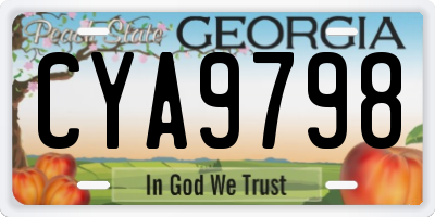 GA license plate CYA9798