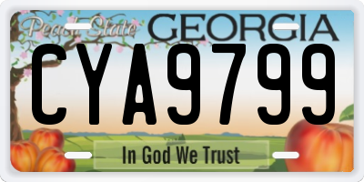 GA license plate CYA9799