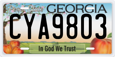 GA license plate CYA9803