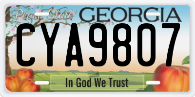 GA license plate CYA9807