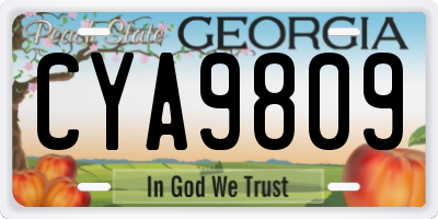 GA license plate CYA9809