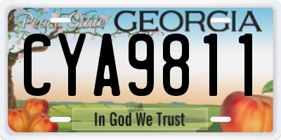 GA license plate CYA9811