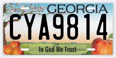 GA license plate CYA9814