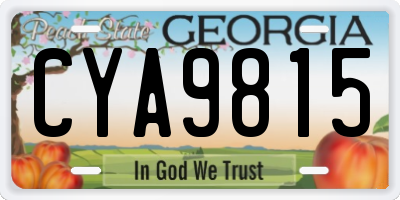 GA license plate CYA9815