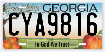GA license plate CYA9816