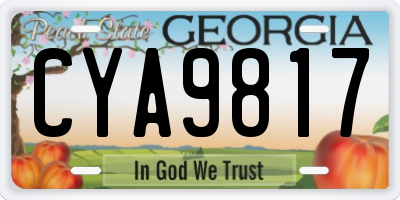 GA license plate CYA9817