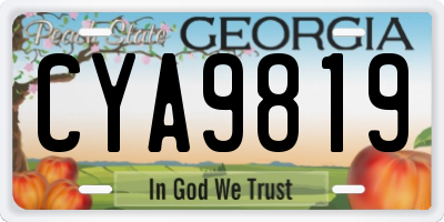 GA license plate CYA9819