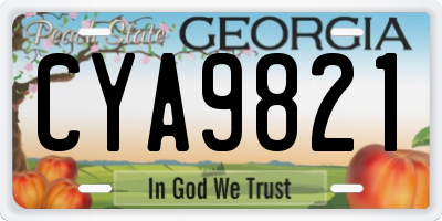 GA license plate CYA9821