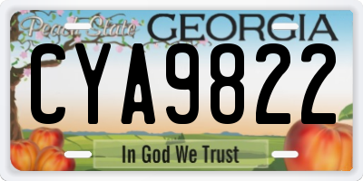 GA license plate CYA9822