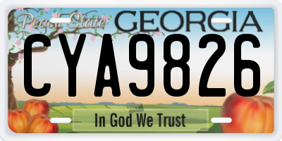 GA license plate CYA9826