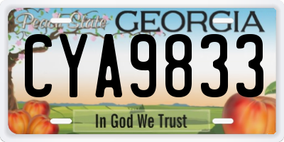GA license plate CYA9833