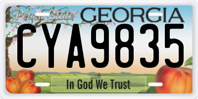 GA license plate CYA9835