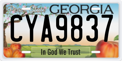 GA license plate CYA9837