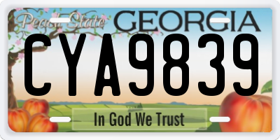 GA license plate CYA9839