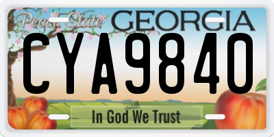 GA license plate CYA9840
