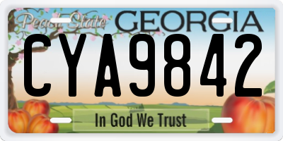GA license plate CYA9842