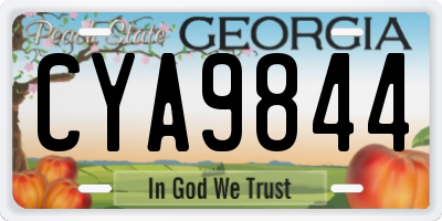 GA license plate CYA9844