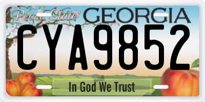 GA license plate CYA9852