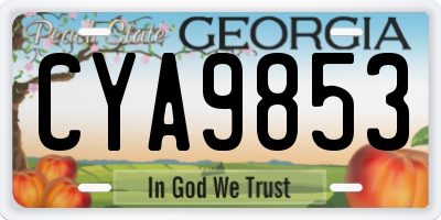 GA license plate CYA9853