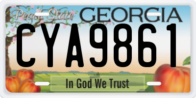 GA license plate CYA9861