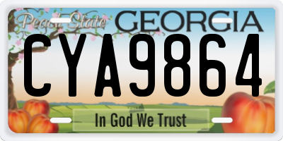 GA license plate CYA9864