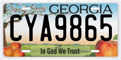 GA license plate CYA9865
