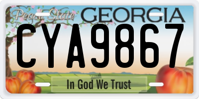 GA license plate CYA9867