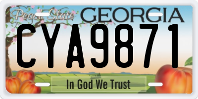 GA license plate CYA9871
