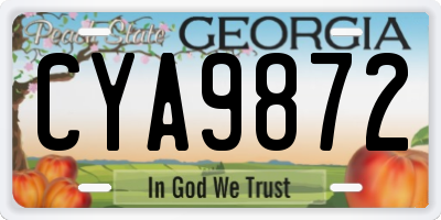 GA license plate CYA9872