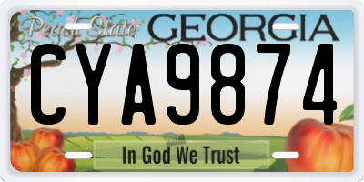 GA license plate CYA9874