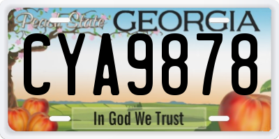 GA license plate CYA9878